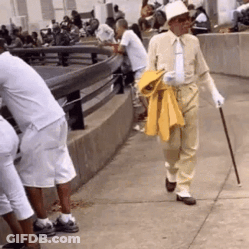Old Man Walking Smooth GIF
