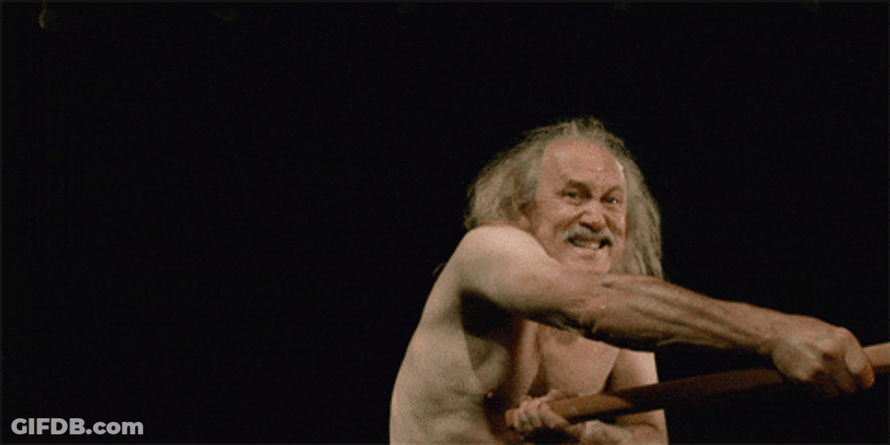 Old Man Waves The Torch Like A Fire Tornado GIF