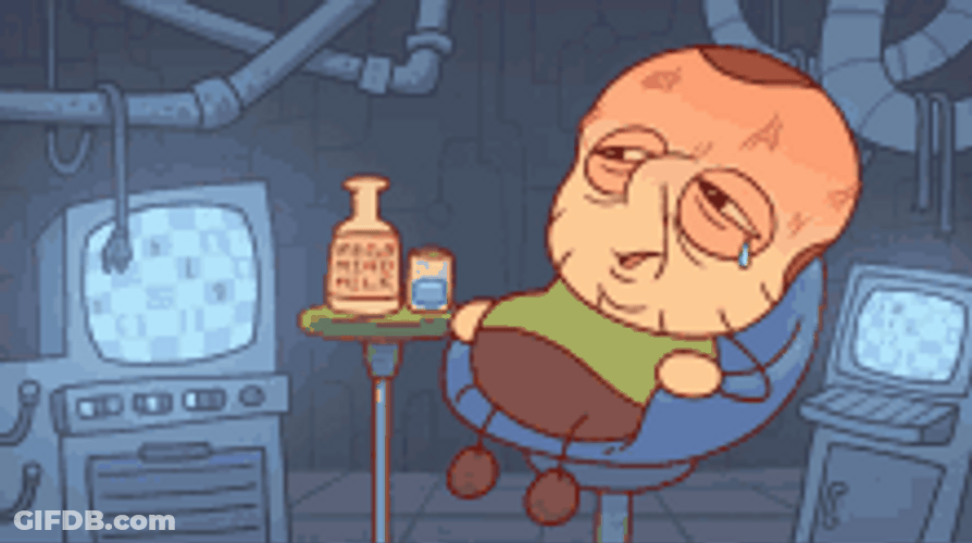 Old Man With Big Brain Crying GIF