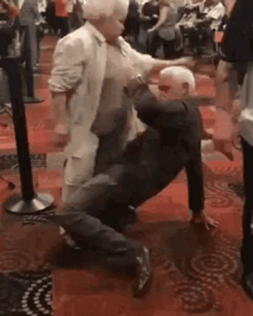 Old Men Fighting In The Dance Floor GIF