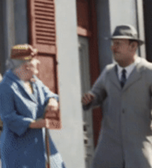 Old Men Fighting Outside The House GIF