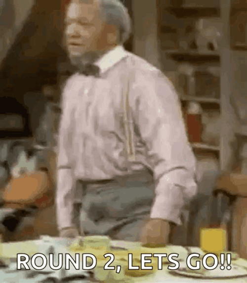 Old Men Red Foxx Fighting Round 2 Lets Go GIF