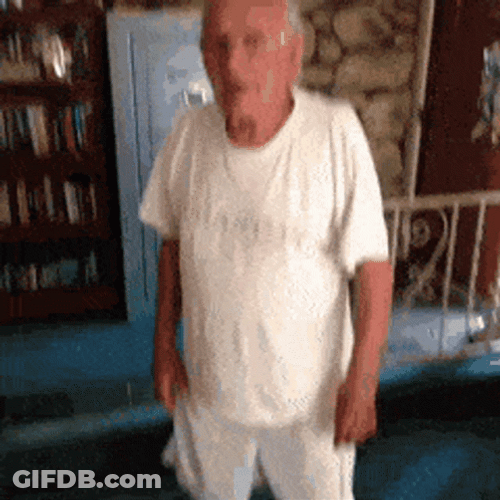 Old Men Showing Fighting Technique GIF