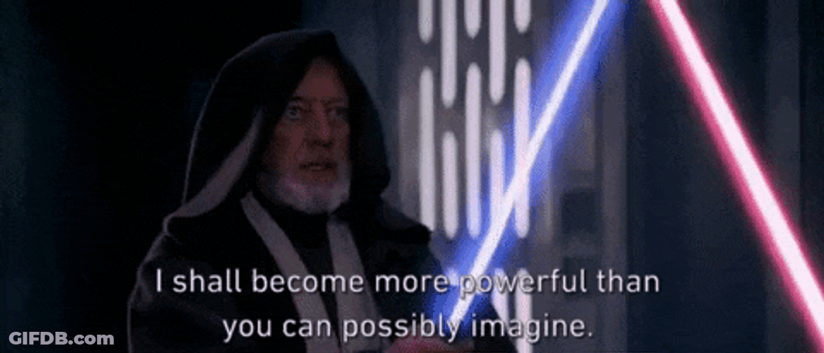 Old Obi Wan Ready To Fight With Lightsaber GIF