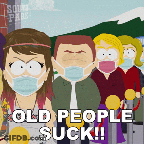 Old People Falls In Line GIF