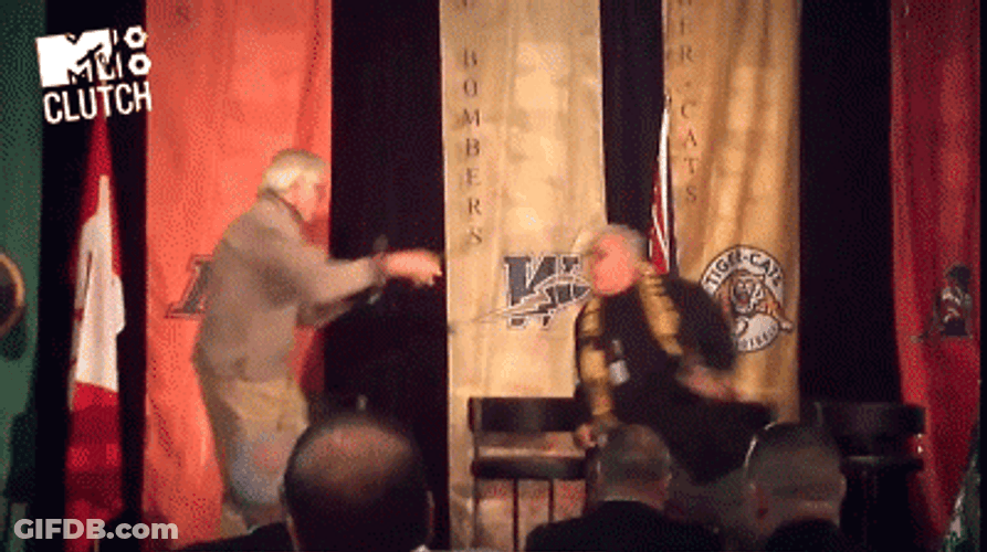 Old People Fighting On Stage GIF