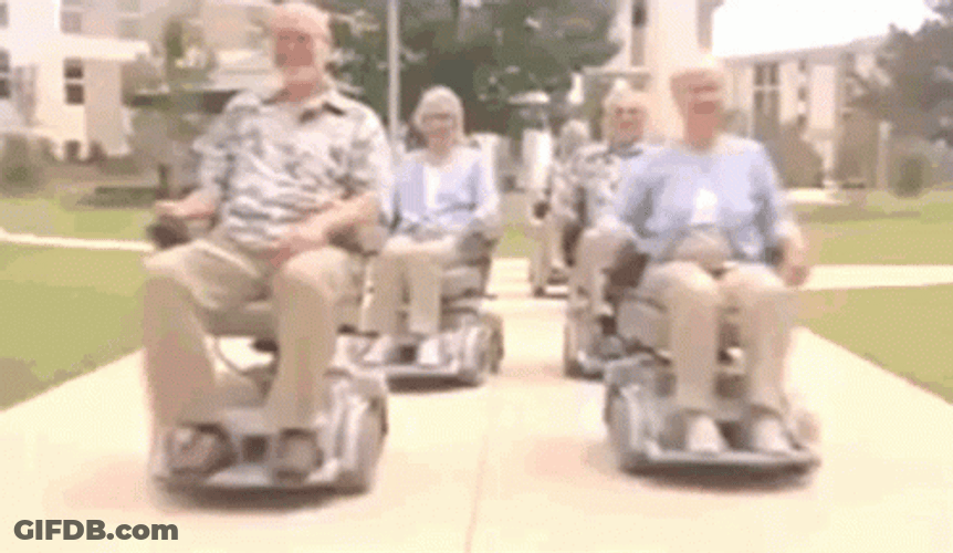 Old People Wheelchair GIF
