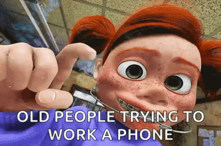 Old People Working A Phone GIF