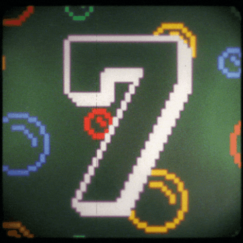 Old School Number 7 Animation GIF