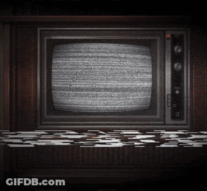Old Television With Static Screen And Buttons GIF