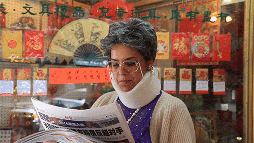 Old Woman Cant Read News Properly GIF