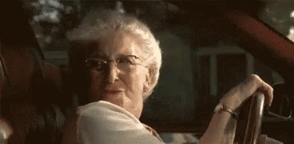 Old Woman Driving GIF