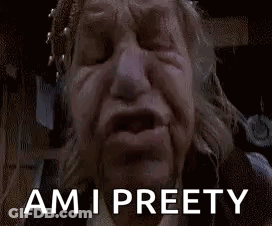 Old Woman Face Saying Am I Preety GIF