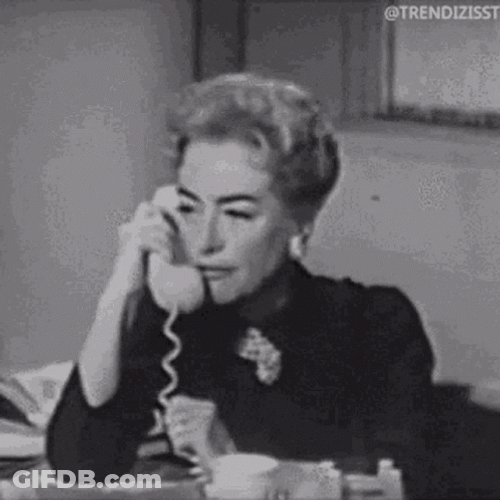 Old Woman Hang Up Phone Angrily GIF