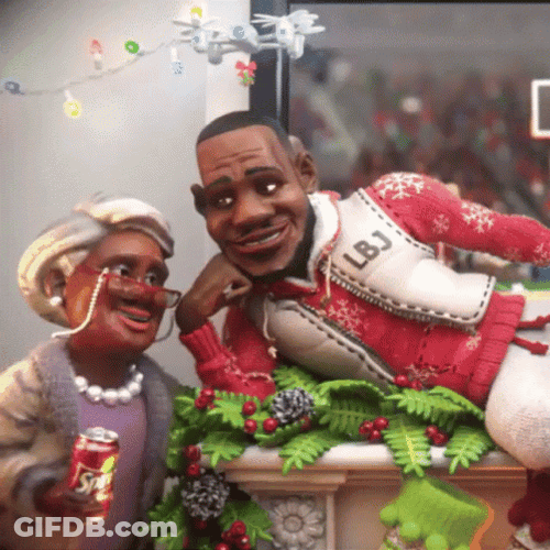 Old Woman Kissing LeBron James Sprite Cranberry Commercial GIF