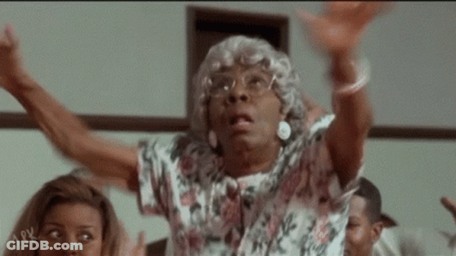 Old Woman Shouting Praise The Lord GIF