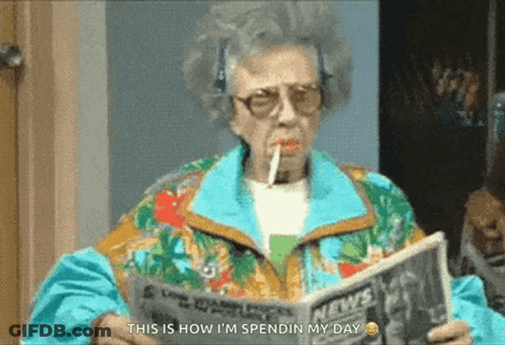 Old Woman Smokin GIF