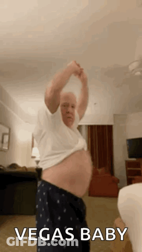 Older Man Dancing Vegas Baby GIF
