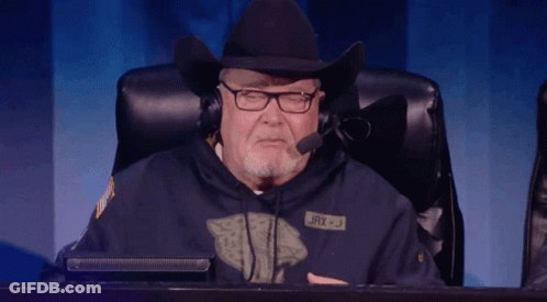 Older Man In Cowboy Hat And Headphones With Name Tag JRX-J GIF
