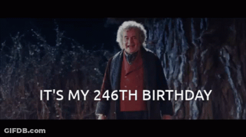 Older Man In Front Of Rock Wall Saying It's My 246Th Birthday GIF