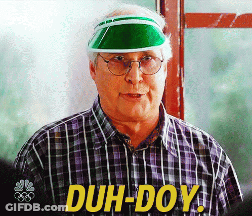 Older Man In Plaid Shirt And Green Visor Saying Duh-Doy GIF