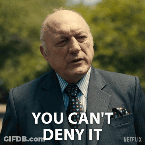 Older Man In Suit Says You Can't Deny It GIF