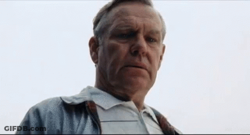 Older Man In White Shirt And Blue Jacket GIF