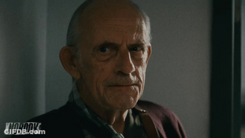 Older Man Looking At Camera With Nobody Ad GIF