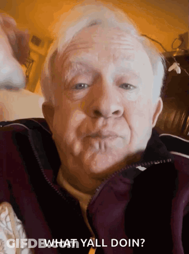 Older Man Making Funny Face What Y'all Doin GIF