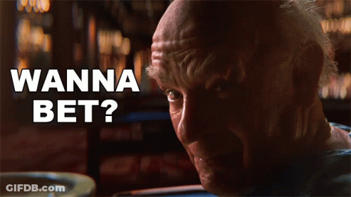Older Man Saying Wanna Bet GIF