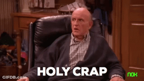 Older Man Sitting In Chair With Holy Crap GIF