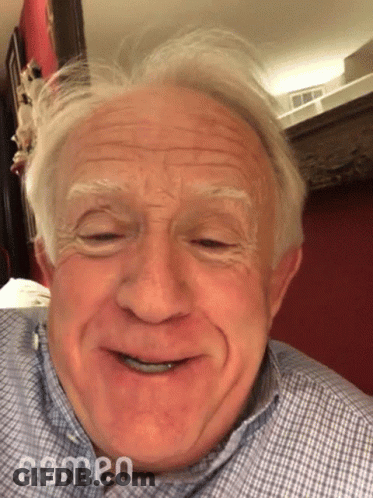 Older Man Smiling With Cameo GIF