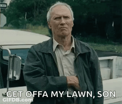 Older Man Truck Get Offa My Lawn Son GIF