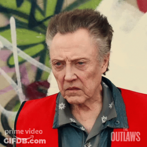 Older Man Wearing Outlaws Vest GIF