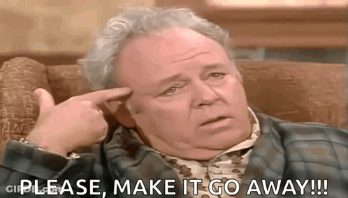 Older Man With Finger To Forehead Please Make It Go Away GIF