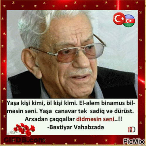 Older Man With Glasses Foreign Language Caption GIF