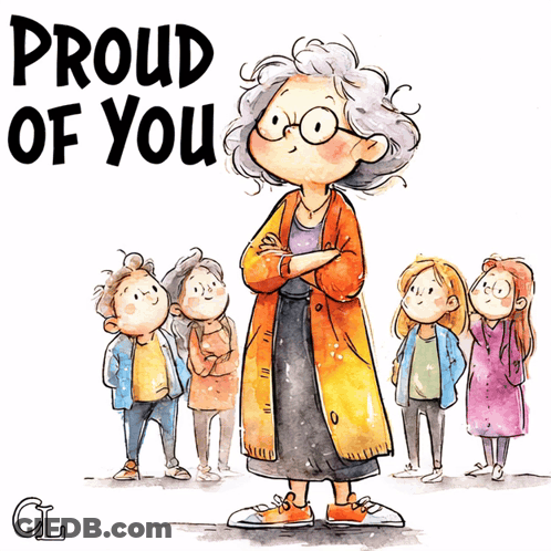 Older Woman And Children Proud Of You GIF