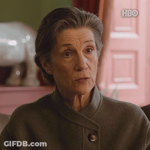 Older Woman Close Up With HBO GIF