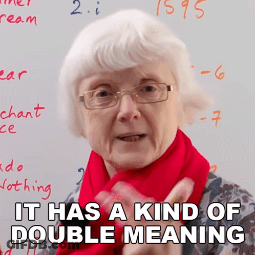 Older Woman Glasses Red Scarf Says Double Meaning GIF