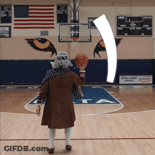 Older Woman Holding Basketball GIF