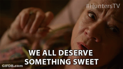 Older Woman Laying In Bed We All Deserve Something Sweet GIF