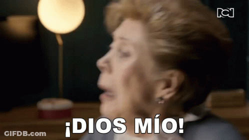 Older Woman Making Funny Face Saying Dios Mio GIF