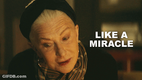Older Woman Saying Like A Miracle GIF