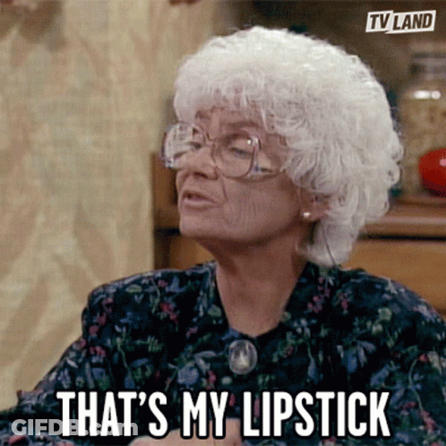 Older Woman Saying That's My Lipstick TV Land GIF