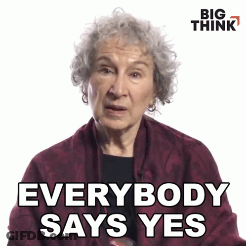 Older Woman Says Everybody Says Yes GIF