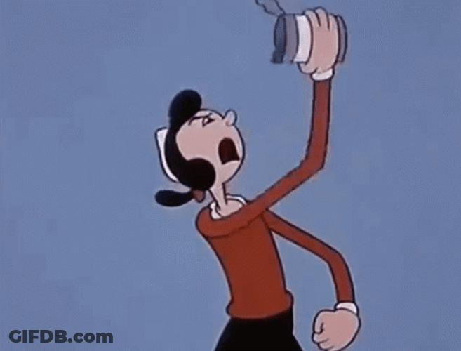 Olive Oyl Popeye Eating Spinach GIF