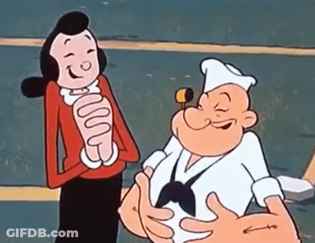 Olive Oyl Popeye Happily Laughing GIF