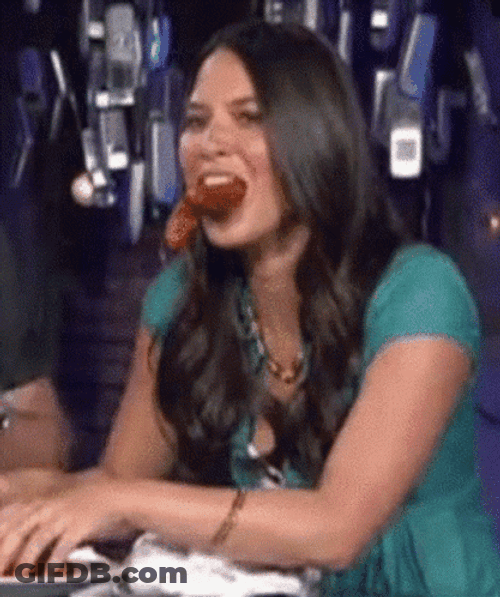 Olivia Munn Eating Sausages GIF
