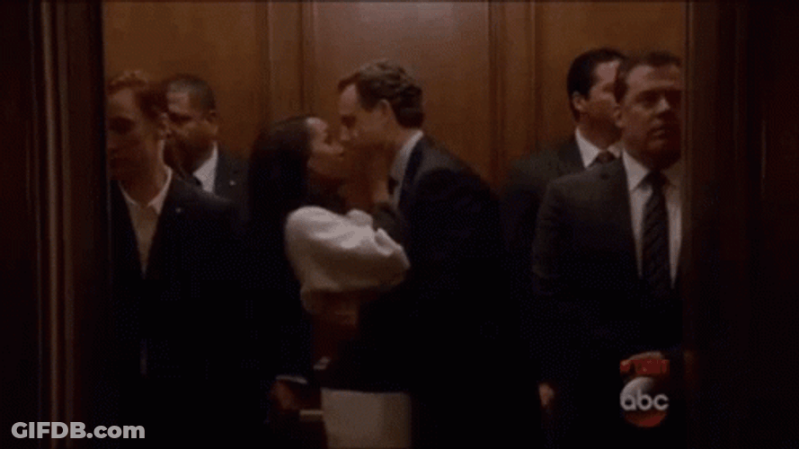 Olivia Pope Kissing In The Elevator GIF