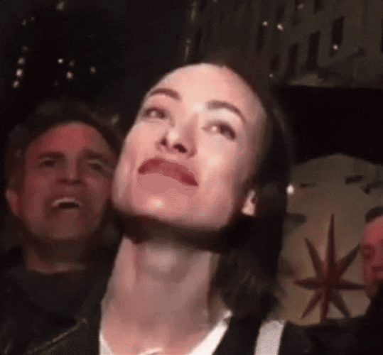 Olivia Wilde Happy With Short Hair GIF